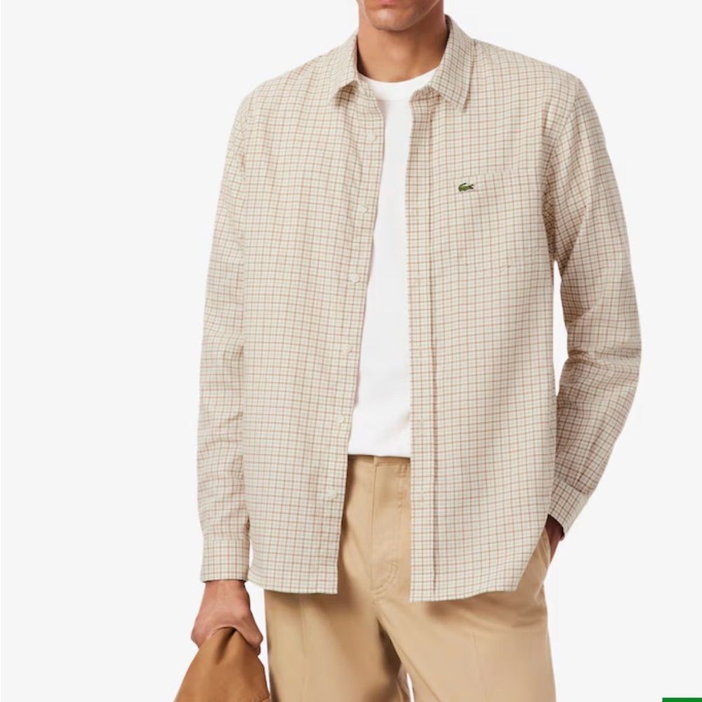 Lacoste Casual Button Down flannel Shirt - large